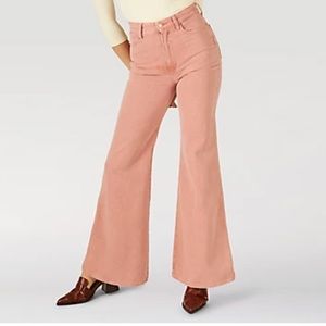 High-Waisted Pink Flare Jeans